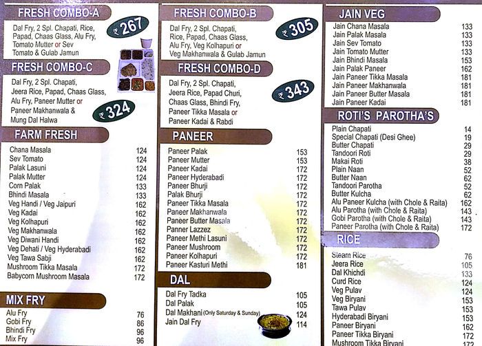 menu