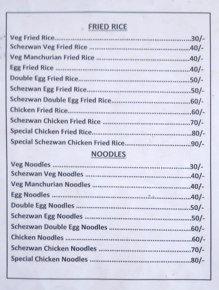 menu