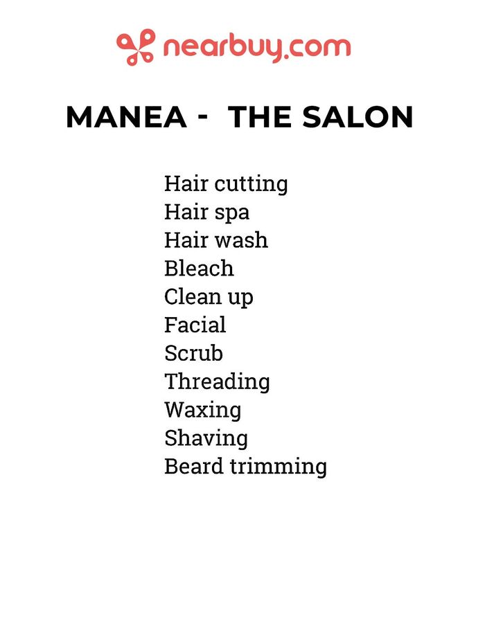 Manea - The Salon Menu and Price List for Madhapur, Hyderabad Manea - The Salon Menu and Price List for Madhapur, Hyderabad
