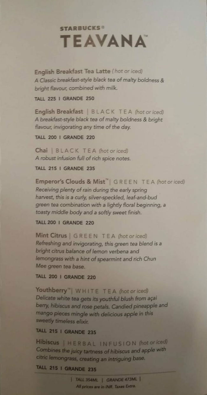 menu