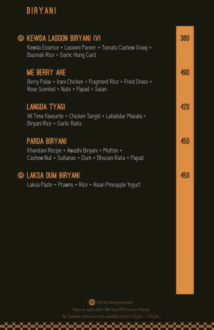 menu