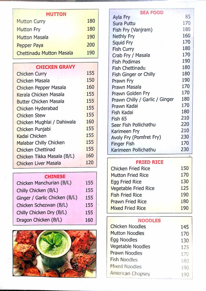 menu