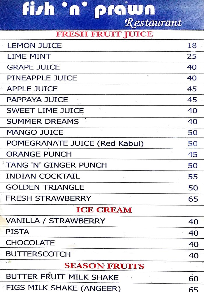 menu