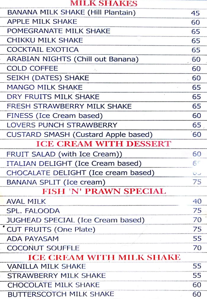 menu