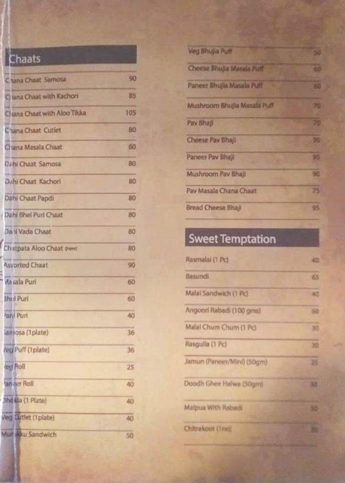 menu
