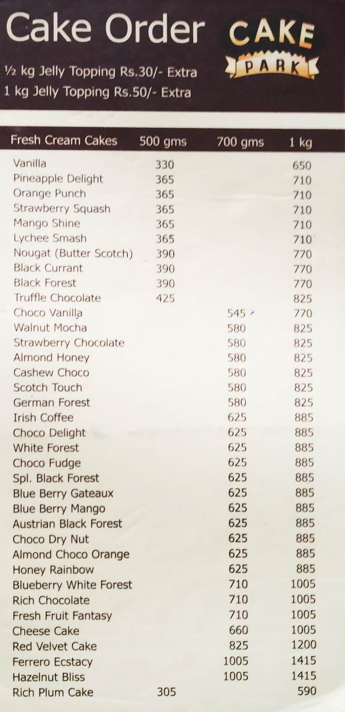 menu