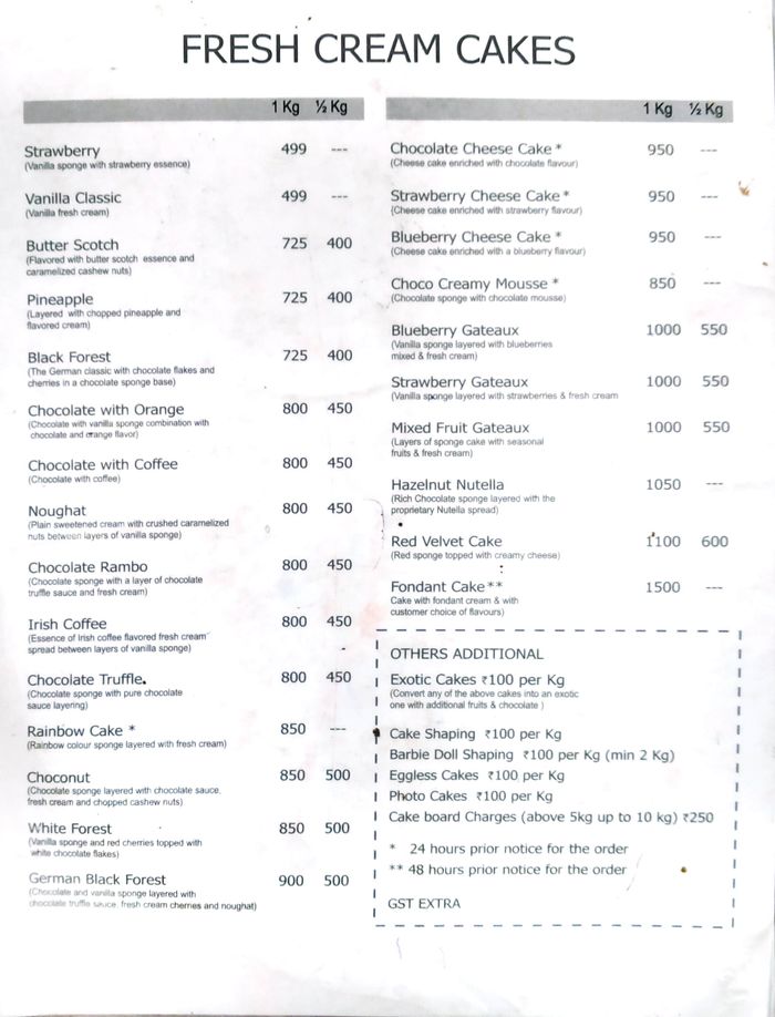menu