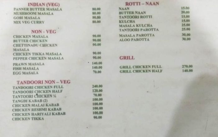 menu