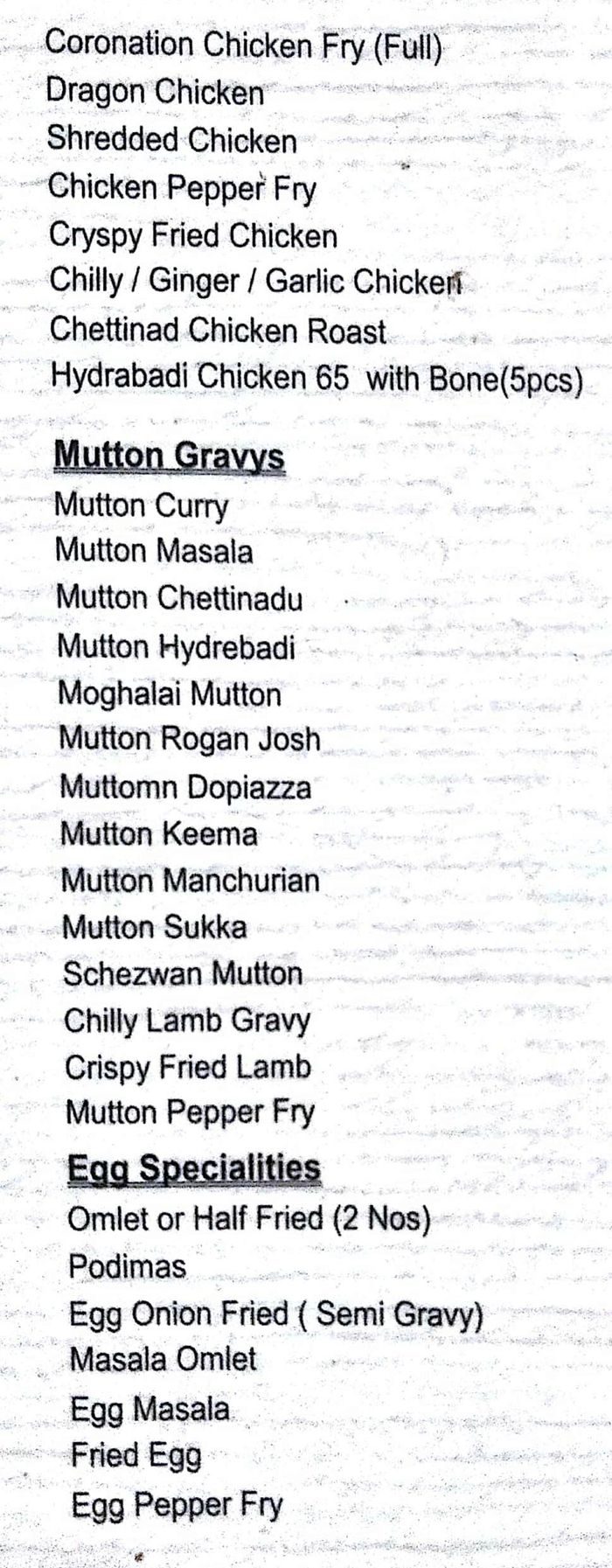 menu
