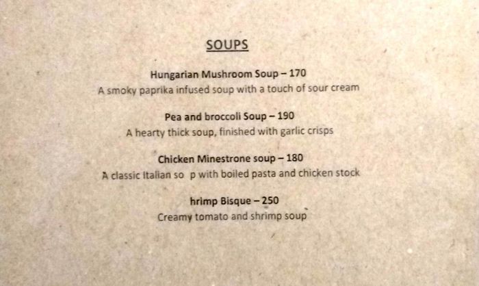 menu