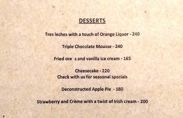 menu