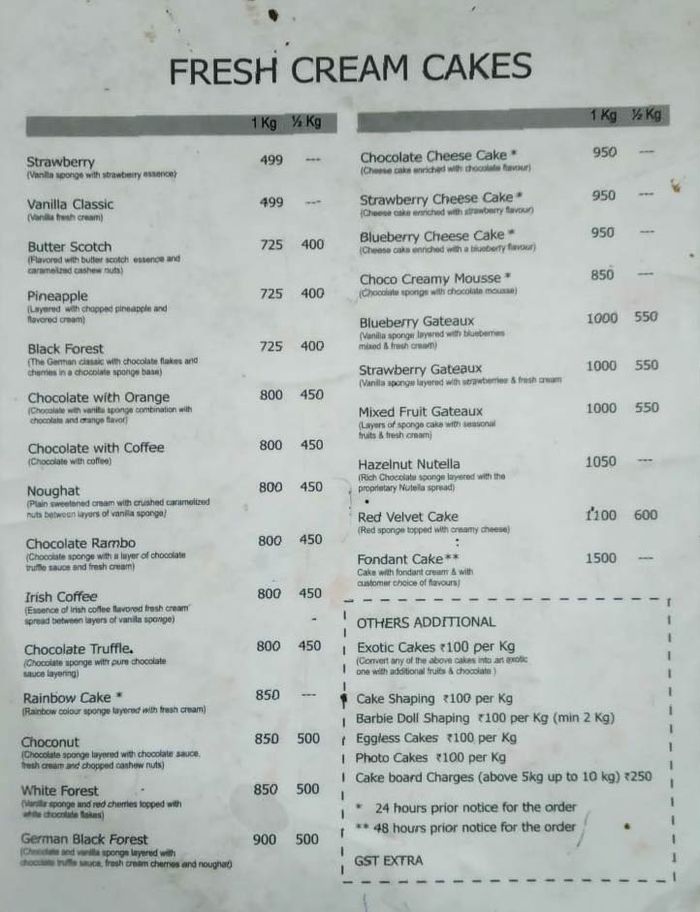 menu