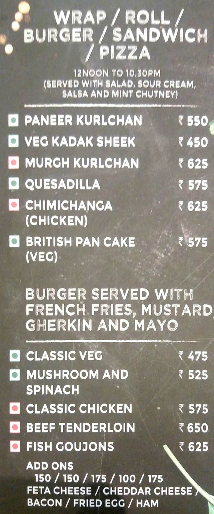 The Buffet Square Ramada Plaza Menu and Price List for Saidapet