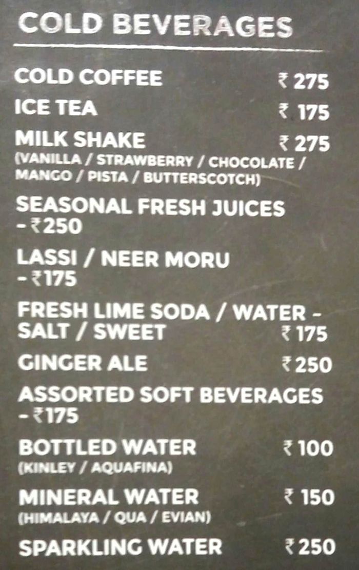 The Buffet Square Ramada Plaza Menu and Price List for Saidapet