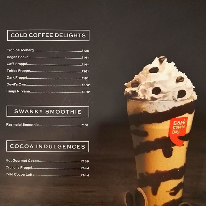 Cafe Coffee Day Menu and Price List for Panvel, Navi Mumbai | nearbuy.com