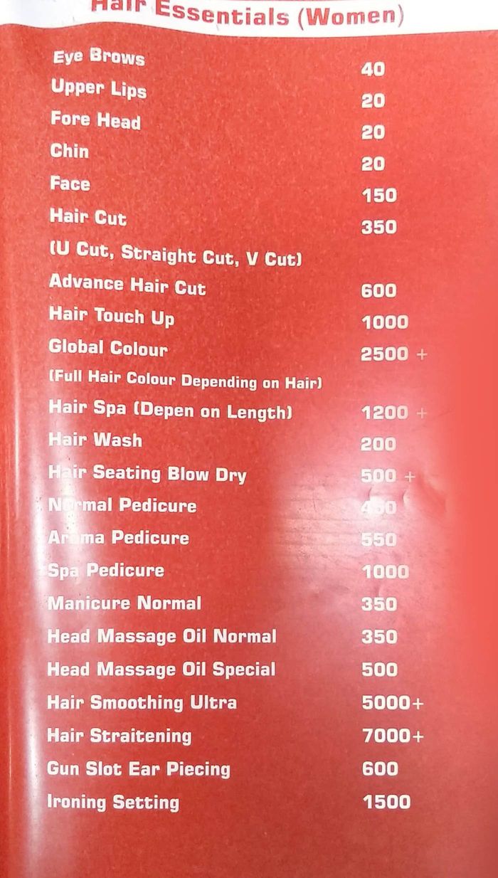 Matrix Hair & Beauty Menu and Price List for Auto Nagar, Hyderabad |  