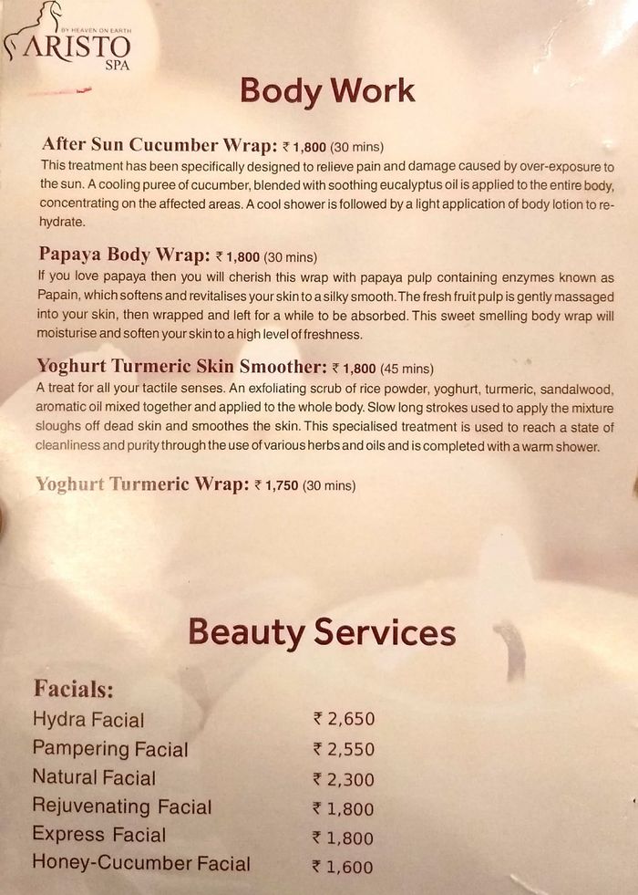menu