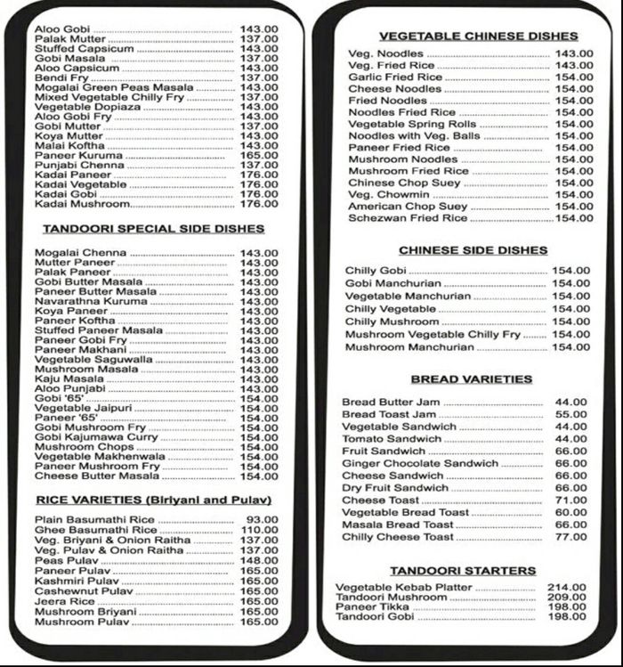 menu