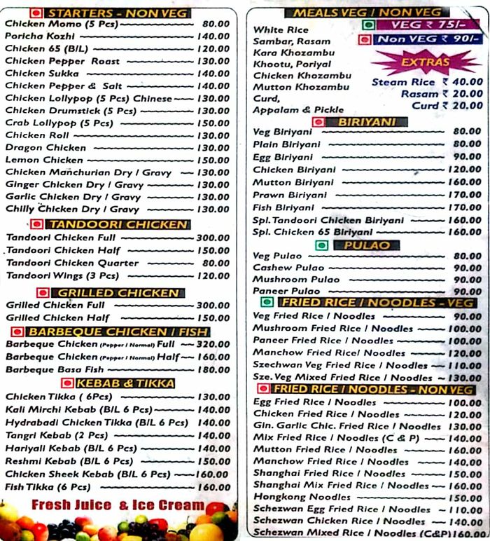 menu