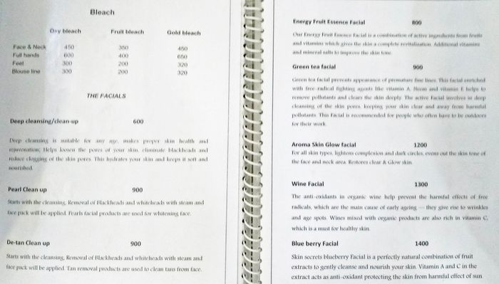 menu