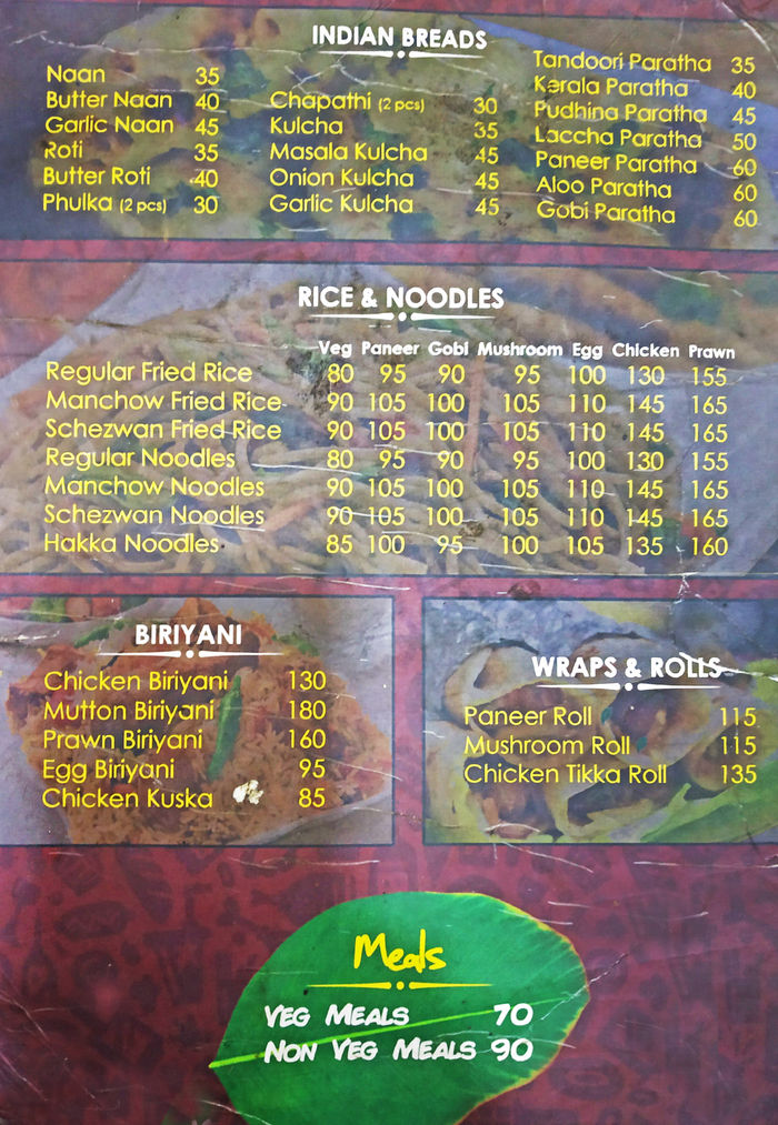 menu