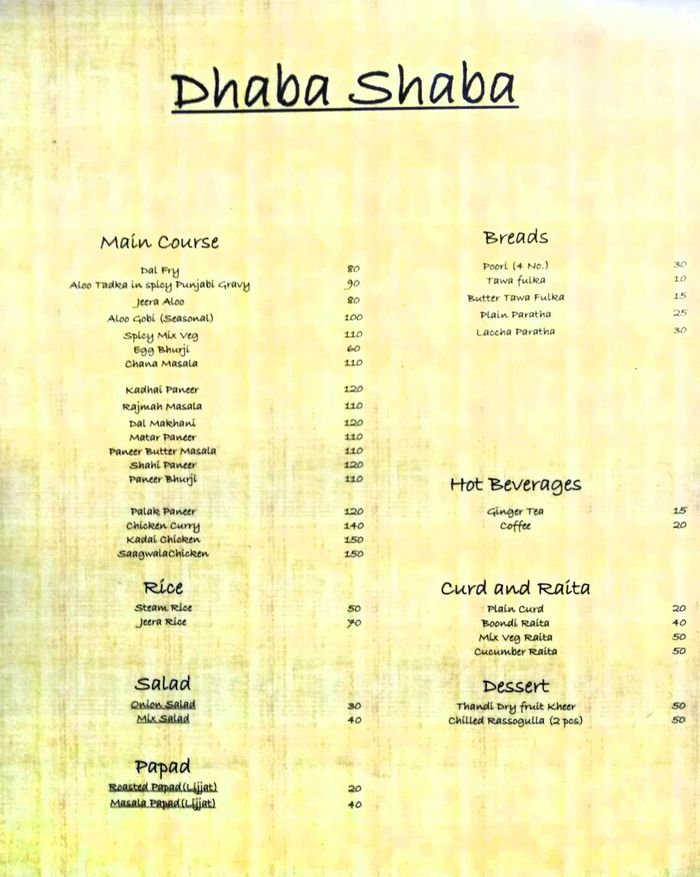 menu