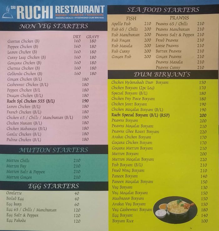menu