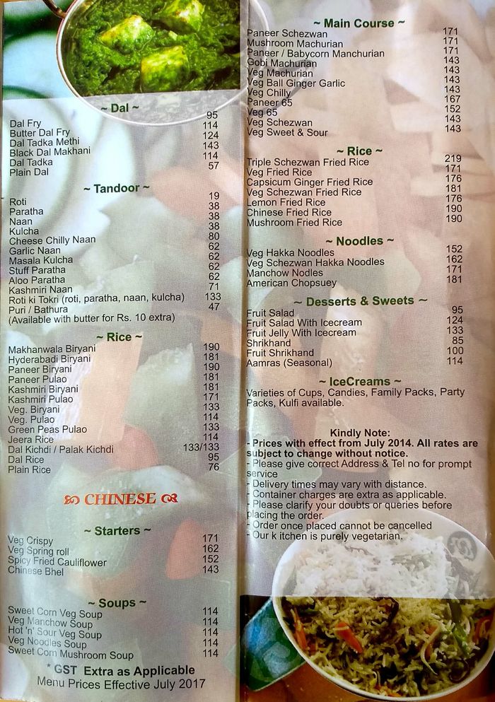 menu