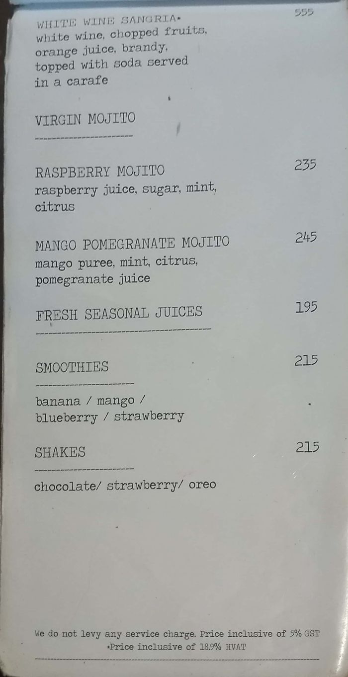 menu