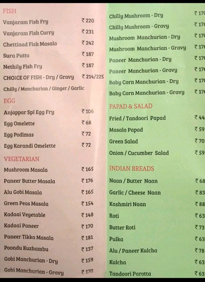 menu