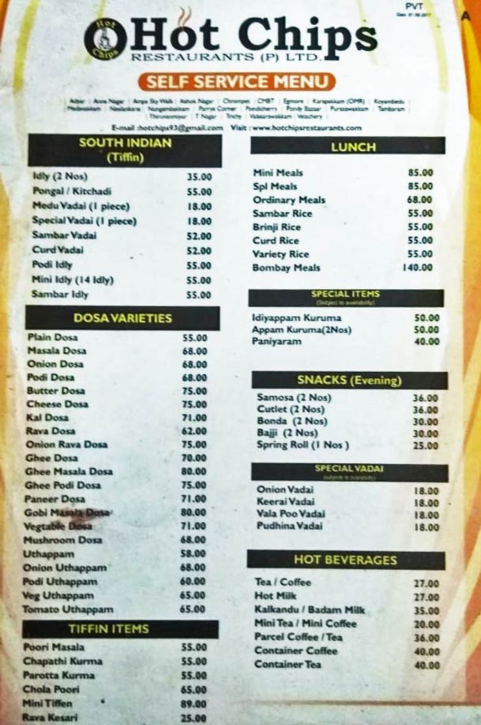 menu