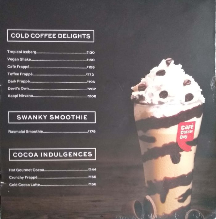 Cafe Coffee Day Menu and Price List for Airoli, Navi Mumbai | nearbuy.com