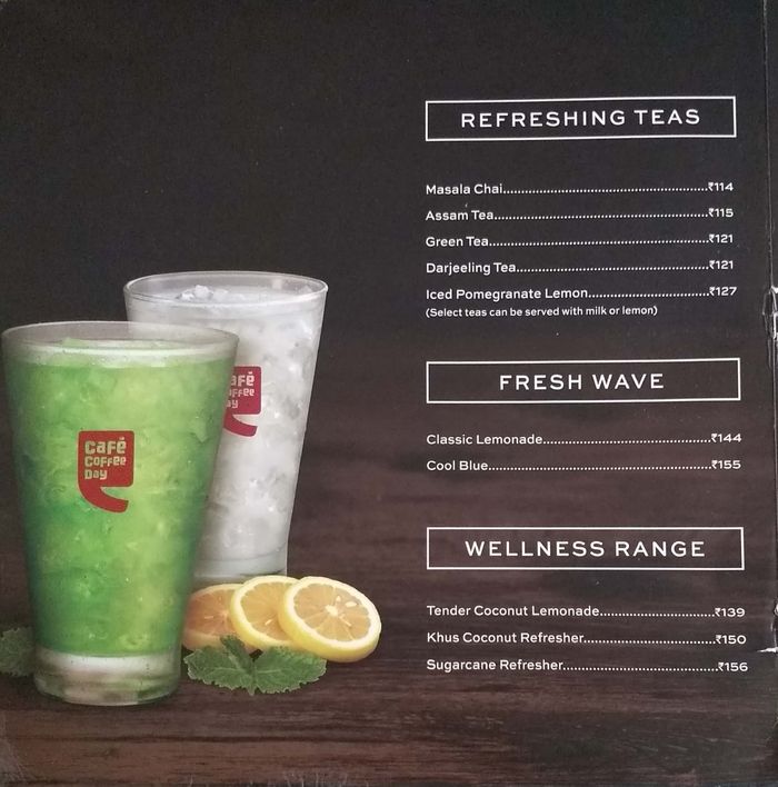 Cafe Coffee Day Menu and Price List for Airoli, Navi Mumbai