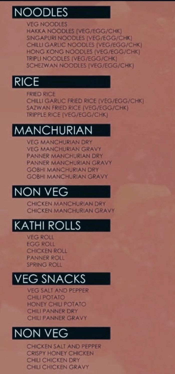 menu