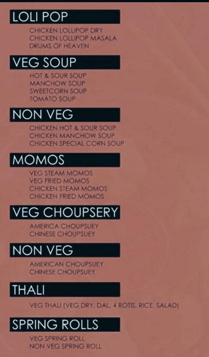 menu