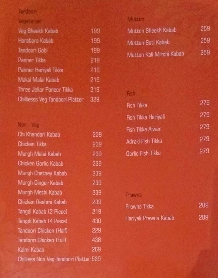 menu