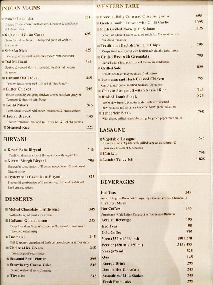 menu