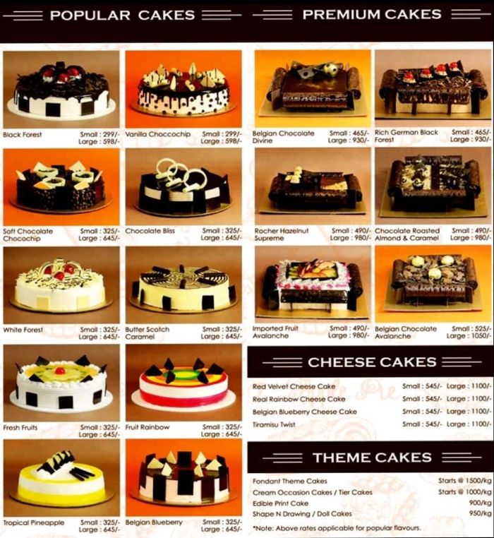 Chef Shan's Cakes & More Menu and Price List for Thane West, Thane ...