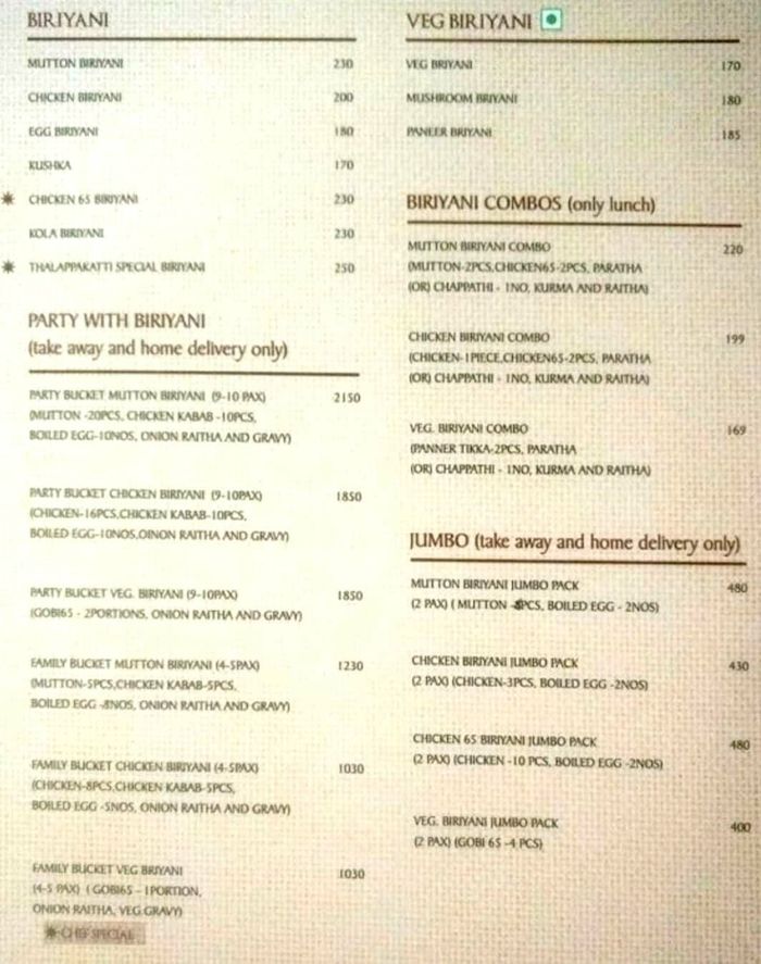 menu