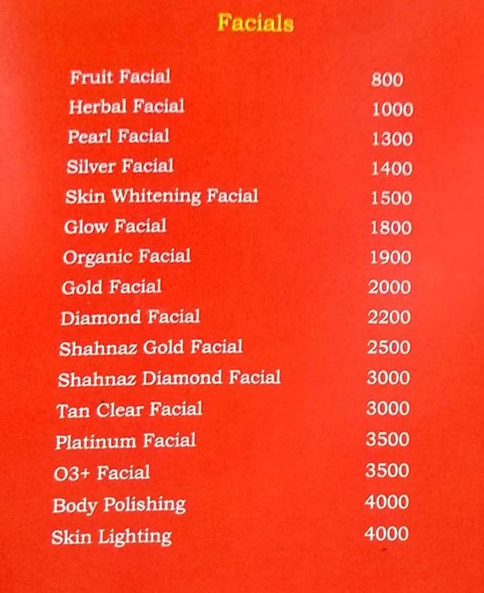Jawed Habib Hair & Beauty Menu and Price List for Habsiguda, Hyderabad |  