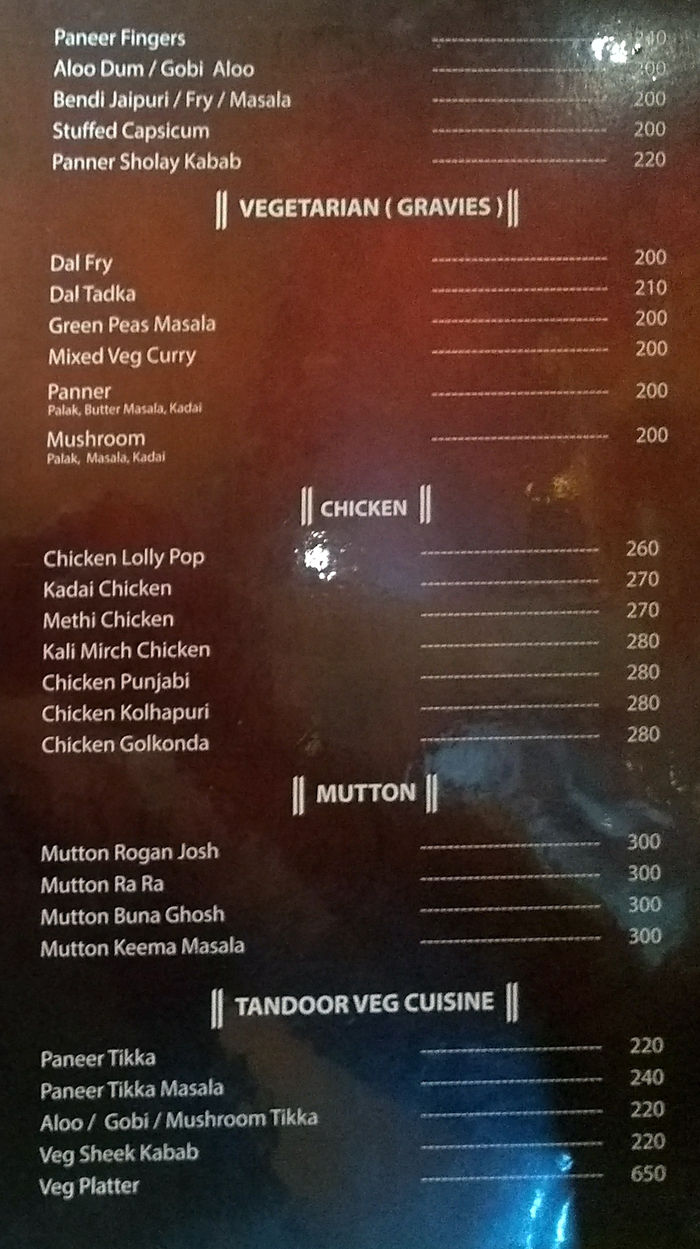 menu