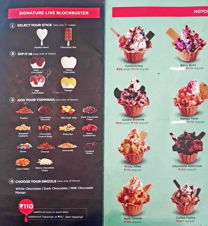 Havmor Ice Cream Menu and Price List for Sushant Lok Phase 1, Gurgaon