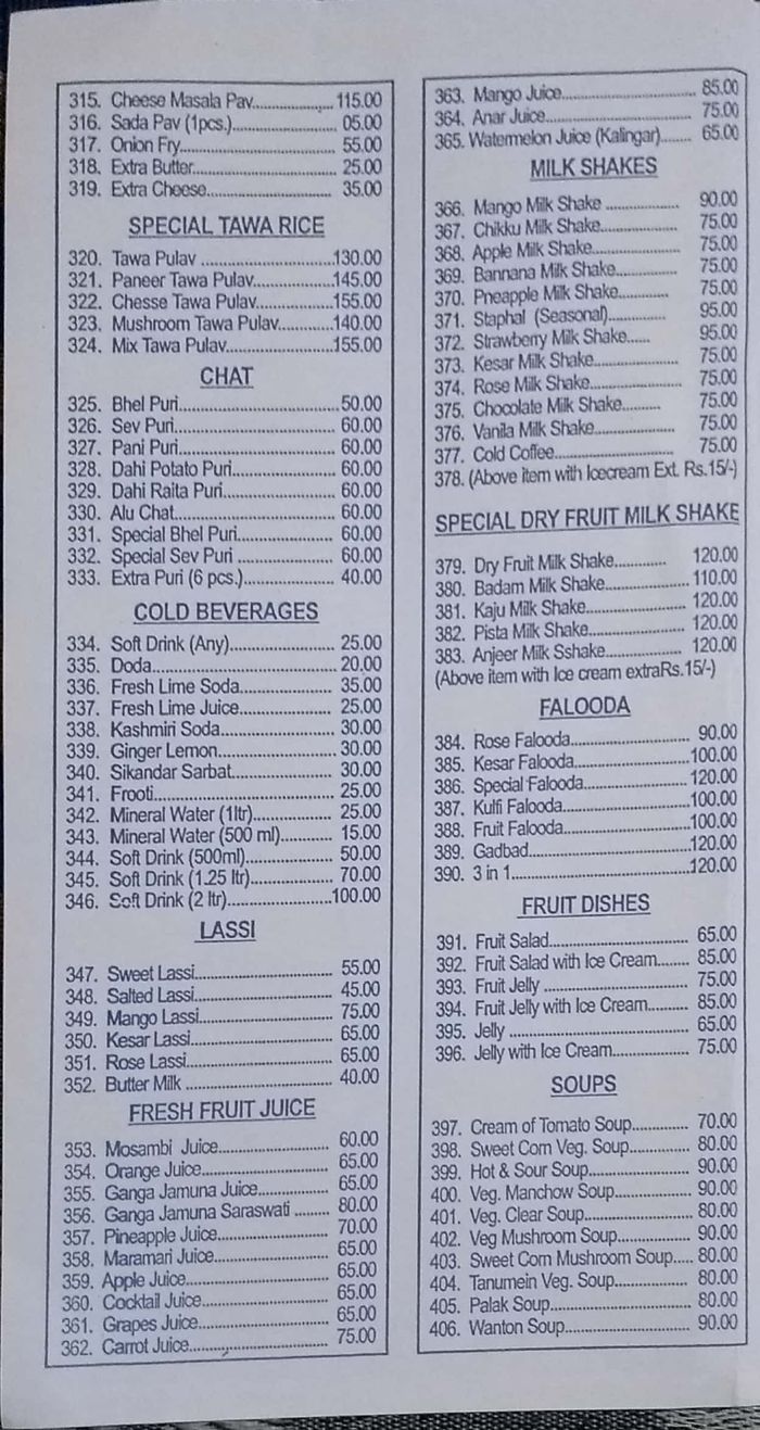 Hotel Ram Menu Price List for Ghansoli, Navi Mumbai | nearbuy.com
