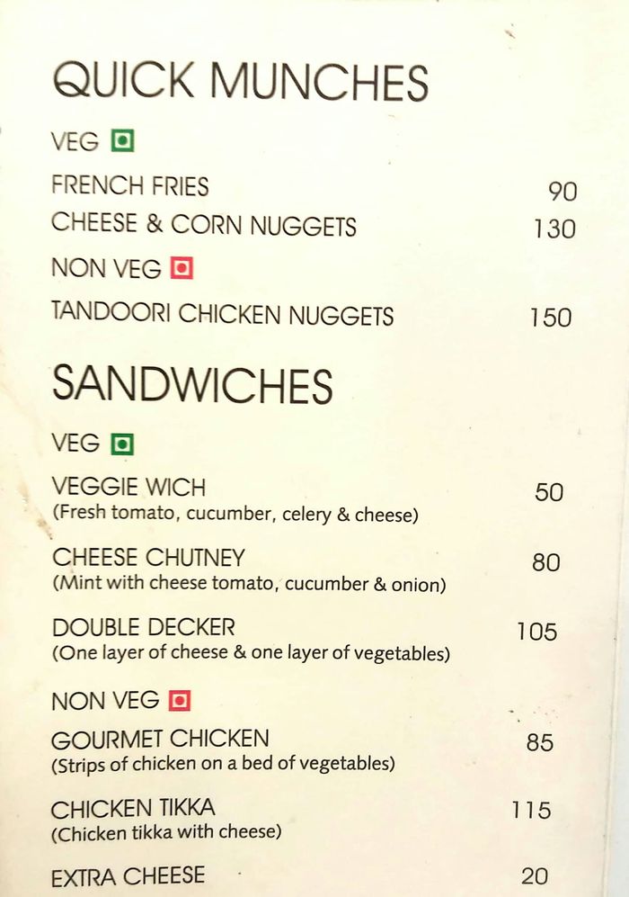 Hot Breads Menu and Price List for St Thomas Mount, Chennai