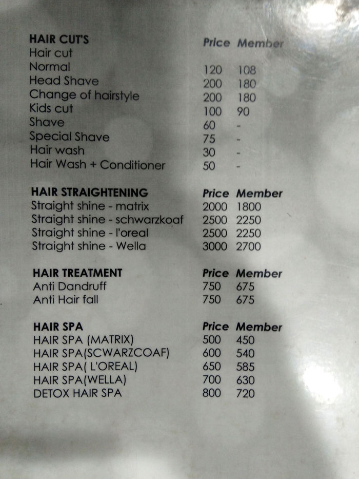 Femina Menu and Price List for Perumbakkam, Chennai Femina Menu and Price List for Perumbakkam, Chennai