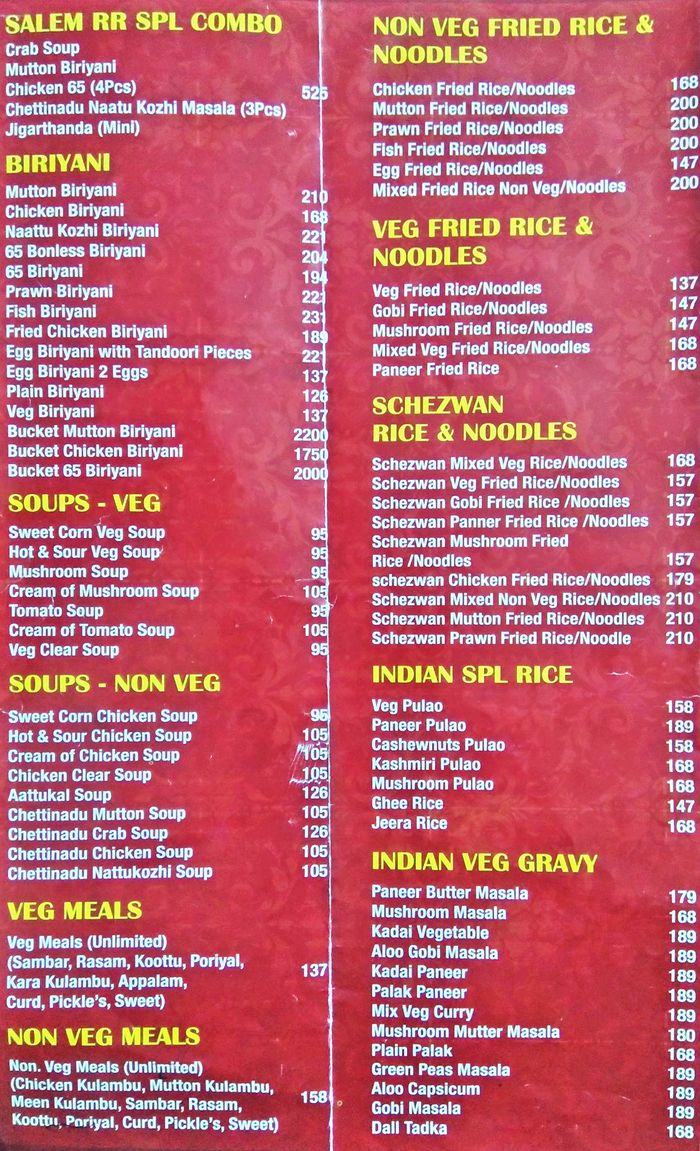 menu