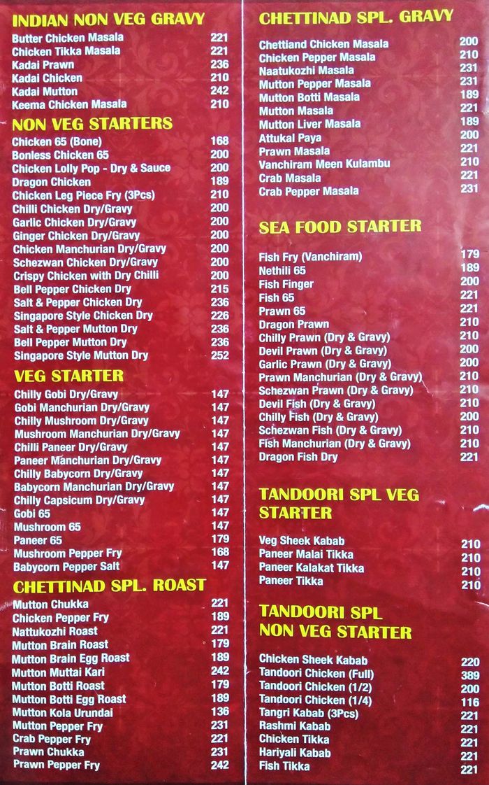 menu