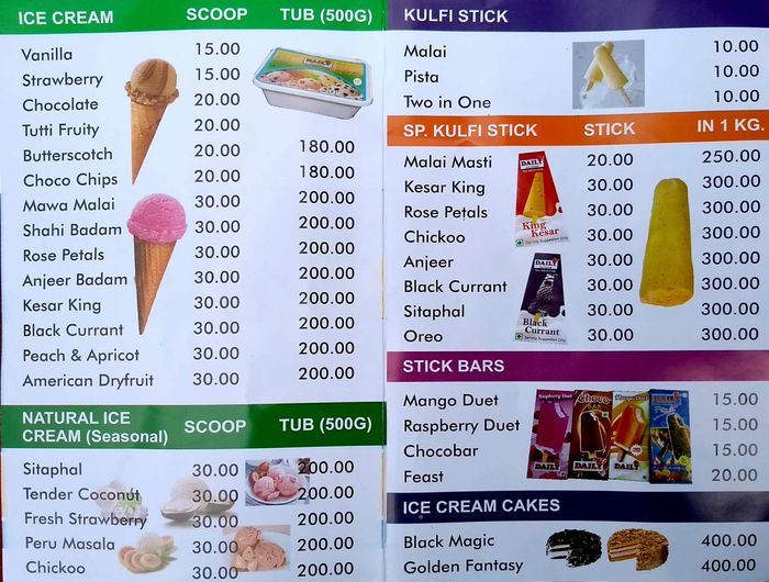 Amul Ice Cream Parlour Menu And Price List For Thane West, Thane ...