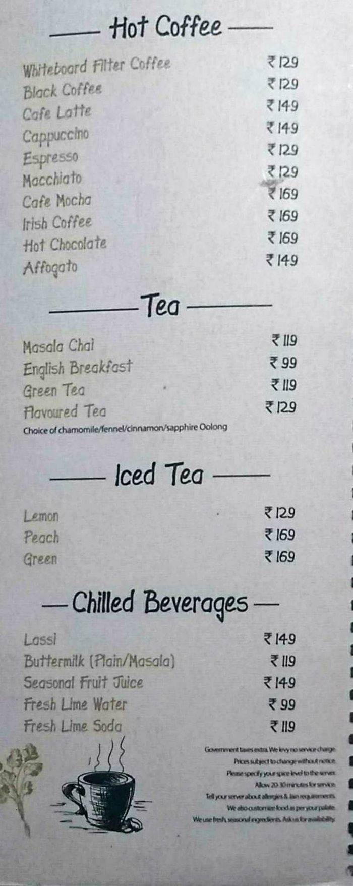 menu