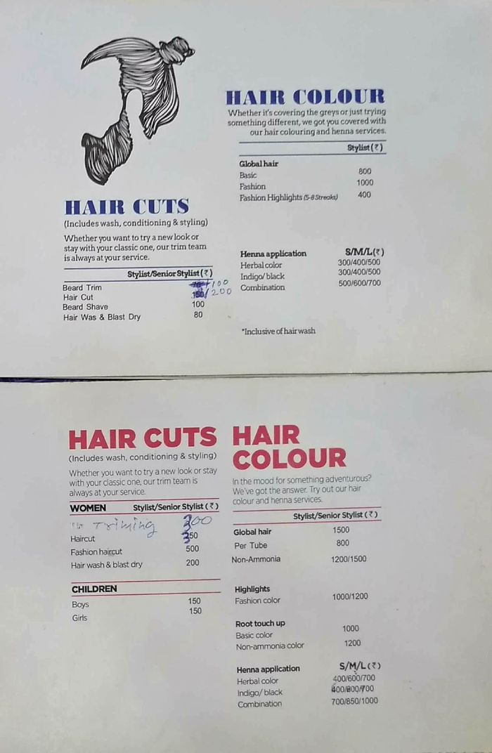 Anoo's Salon & Clinic Menu and Price List for Brookefield, Bengaluru |  